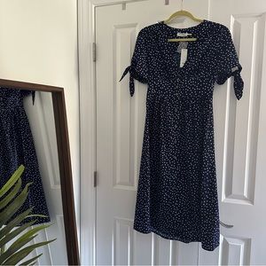 Blu Pepper Navy Polka Dot Classic Dress